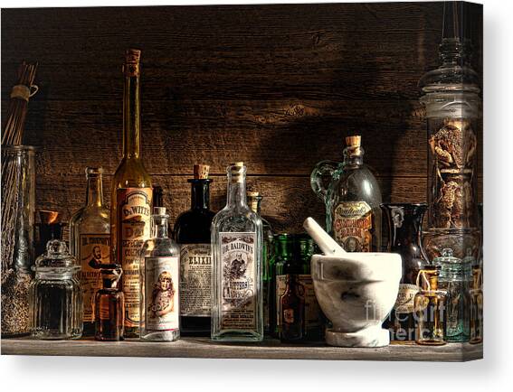 The Snake Oil Shop Canvas Art Print by Olivier Le Queinec