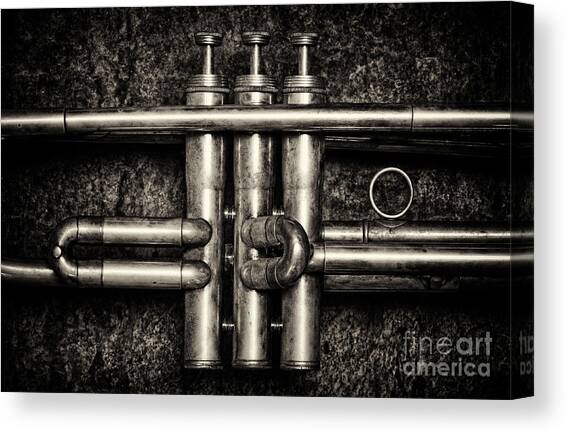 Trumpet Abstract Canvas Art Print by Tim Gainey