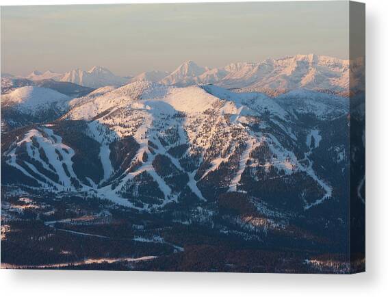 Whitefish Mountain Resort At Sunset Canvas Art Print by Craig Moore