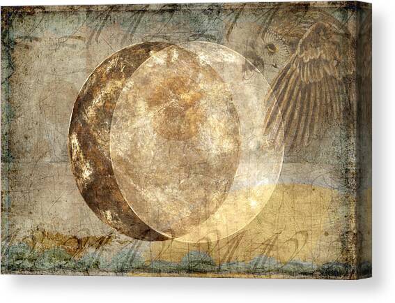Lunar Phases on a Textured Background Canvas Print