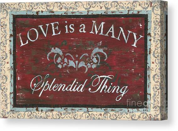 Love is a Many Splendid Thing #1 Canvas Art Print by Debbie DeWitt