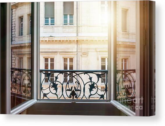 Open window in Toulouse 3 Canvas Art Print by Elena Elisseeva