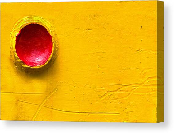 Red Circle In The Corner Canvas Art Print by Gary Slawsky