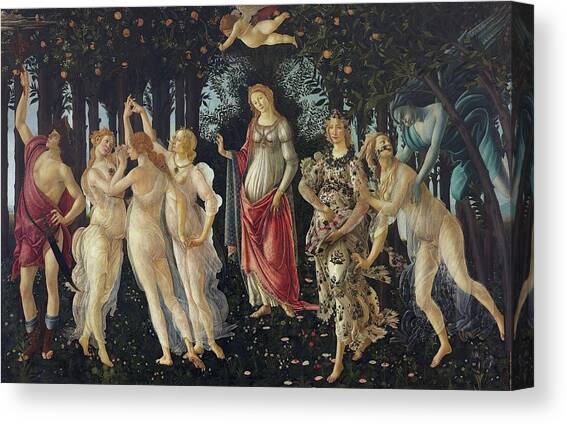 Spring Canvas Art Print by Sandro Botticelli