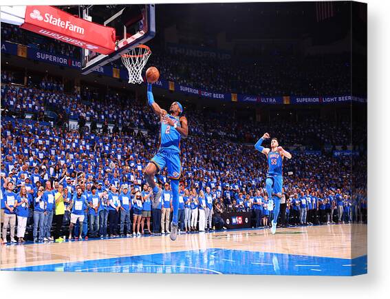 2025 NBA Playoffs - Memphis Grizzlies v Oklahoma City Thunder - Game Two Canvas Art Print by Zach Beeker