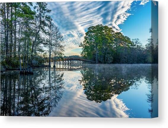 Bridge Reflections - 12750 Canvas Art Print by Wall Art Of Texas