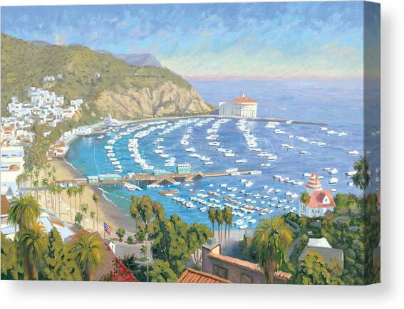Catalina Island - Avalon Canvas Art Print by Steve Simon