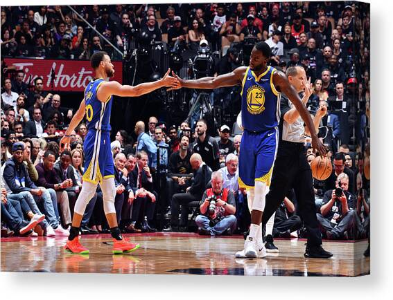 Draymond Green and Stephen Curry Canvas Art Print by Jesse D. Garrabrant