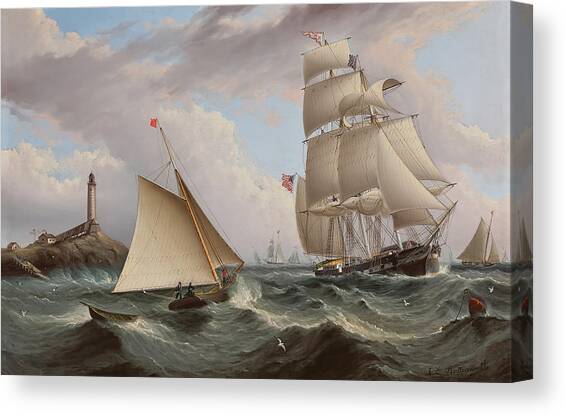 Picking Up the Pilot Canvas Art Print by James Edward Buttersworth