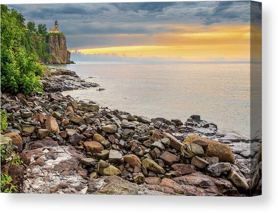 Split Rock Lighthouse Canvas Art Print by Sebastian Musial
