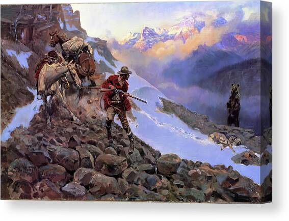 Whose Meat 1914 Canvas Art Print by Charles Marion Russell