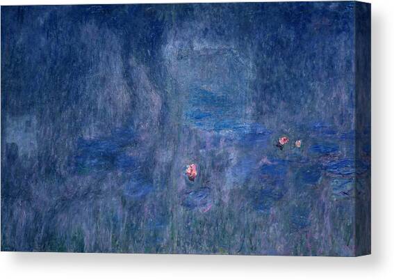 Waterlilies Reflections Of Trees, Detail From The Central Section, 1915-26  Canvas Art Print by Claude Monet