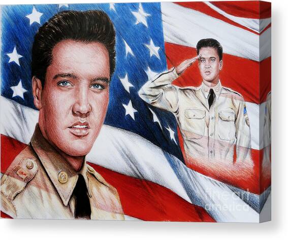 Elvis Patriot  Canvas Art Print by Andrew Read