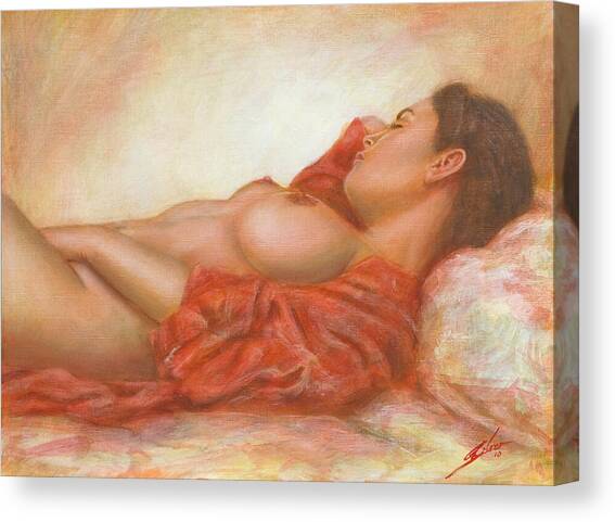 In her own World Canvas Art Print by John Silver