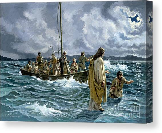 Rembrandt Christ Storm Lake Galilee Painting XL Wall Art Canvas Print