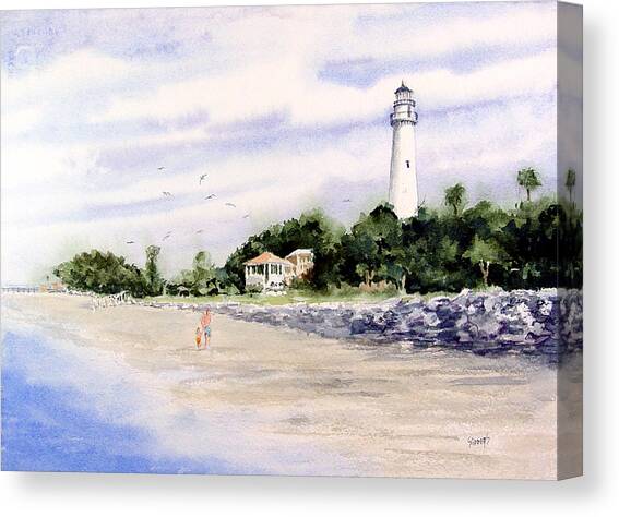 On The Beach at St. Simon's Island Canvas Art Print by Sam Sidders