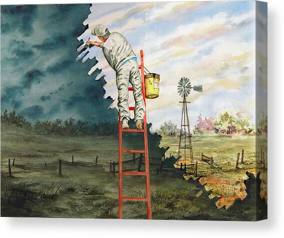 Paintin Up A Storm Canvas Art Print by Sam Sidders