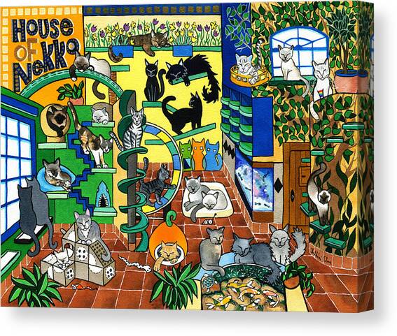 House Of Nekko Canvas Art Print by Dora Hathazi Mendes