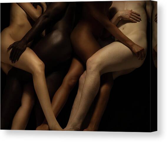 Nude Bodies In Different Skin Colours Canvas Art Print by Jonathan Knowles