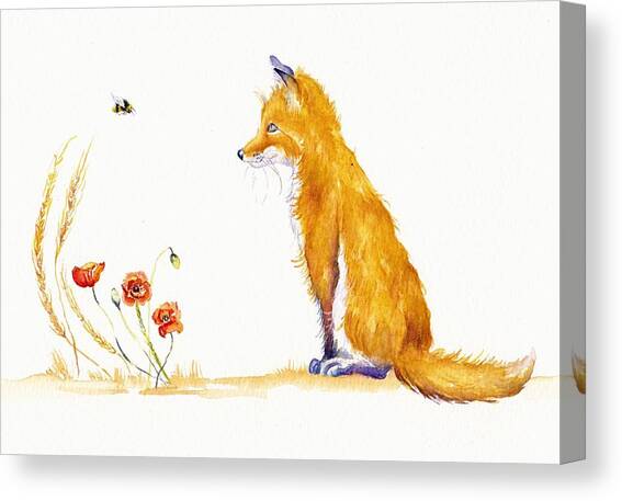 Bee a Summer Fox Canvas Art Print by Debra Hall