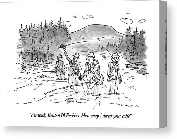 Fenwick, Benton & Perkins. How May I Direct Canvas Art Print by Bill Woodman