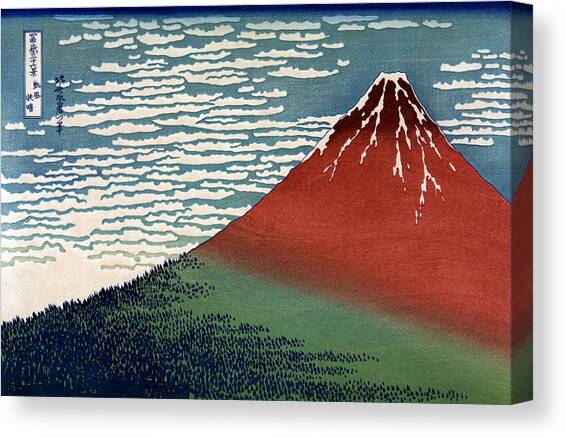 Mount Fuji, Red Fuji, 1830s Canvas Art Print by Science Source