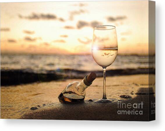 Wine and Sunset Canvas Art Print by Jon Neidert