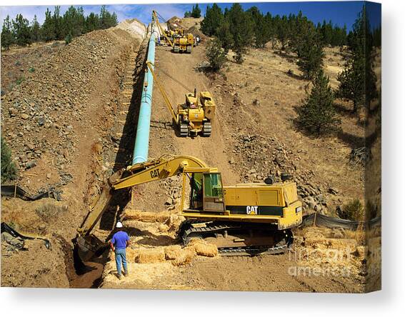 Natural Gas Pipeline #1 Canvas Art Print by Inga Spence