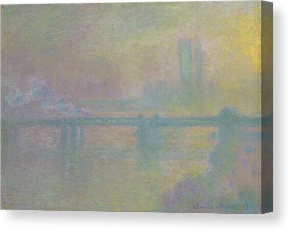 Charing Cross Bridge, London Canvas Art Print by Claude Monet
