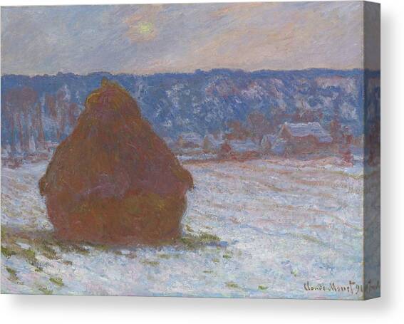 Stack Of Wheat Canvas Art Print by Claude Monet