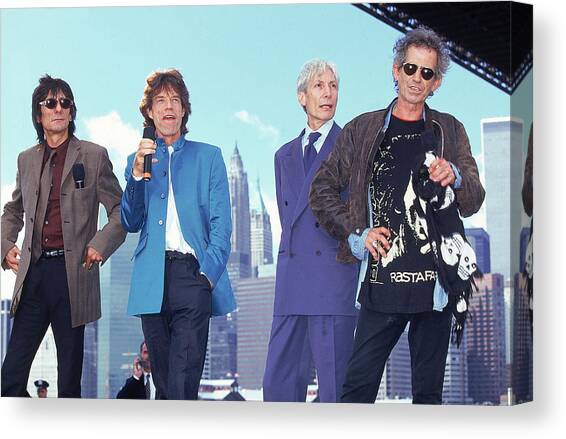 Ron Wood;Keith Richards;Charlie Watts;Mick Jagger Canvas Art Print by Dmi