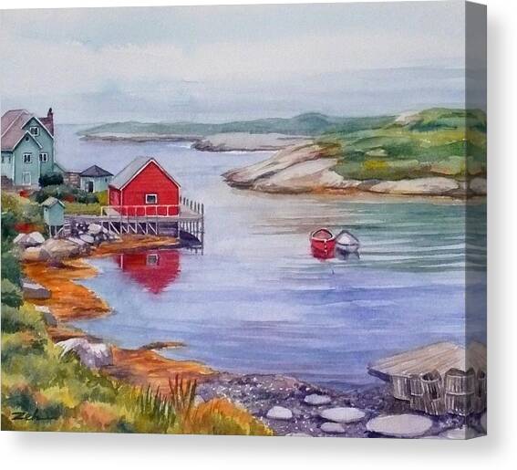 Nova Scotia Harbor Canvas Art Print by Janet Zeh