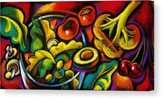 Healthy Organic Salad Canvas Art Print by Leon Zernitsky