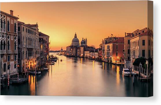 Dawn On Venice Canvas Art Print by Eric Zhang