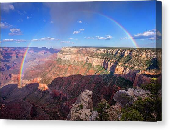Rainbow from Trailview Overlook Canvas Art Print by Mike Buchheit