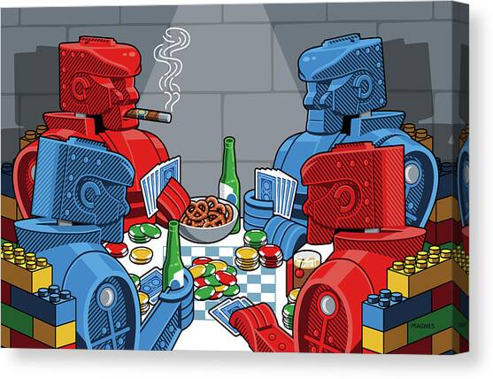 Tableau Robot Lego marques de luxe l Tableau-popart