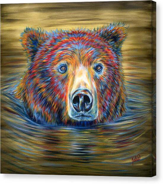Taking a Dip Canvas Art Print by Teshia Art