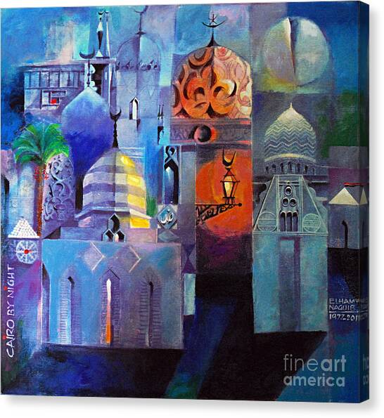 Cairo by NIght Canvas Art Print by Elhamy Naguib