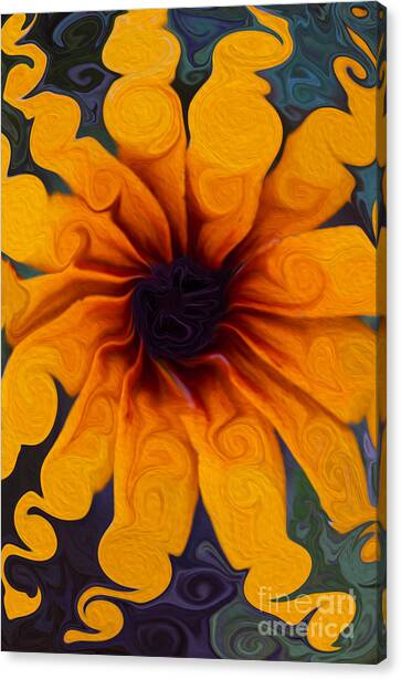 Sunflowers on Psychadelics Canvas Art Print by Omaste Witkowski