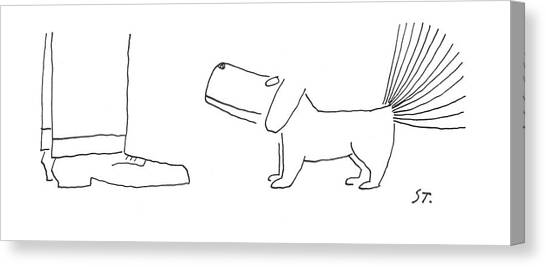 Whimsical Dog with Excited Tail Canvas Print