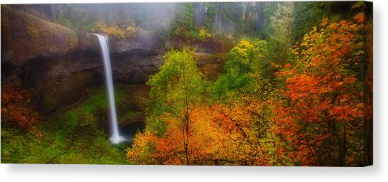 Silver Falls Pano Canvas Art Print by Darren White
