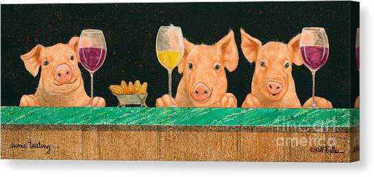 Swine Tasting... Canvas Art Print by Will Bullas