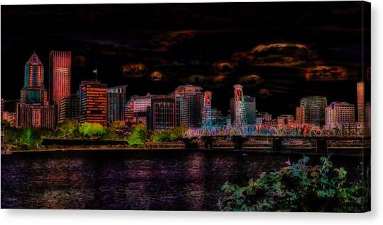 Portland Skyline #2 Canvas Art Print by Bruce Block