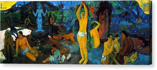 Where Do We Come From. What Are We Doing. Where Are We going Canvas Art Print by Paul Gauguin