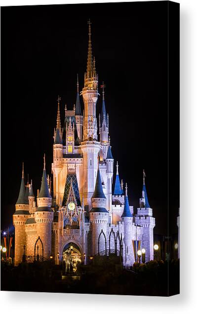 Cinderella's Castle in Magic Kingdom Canvas Art Print by Adam Romanowicz
