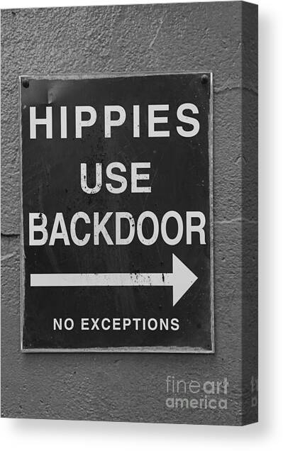 Hippies Use back Door Canvas Art Print by Paul Ward