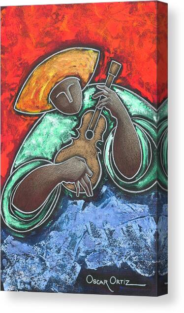 Jibaro Encendi'o Canvas Art Print by Oscar Ortiz