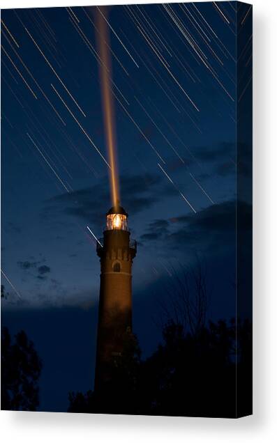 Little Sable Lighthouse Canvas Art Print by Steve Gadomski