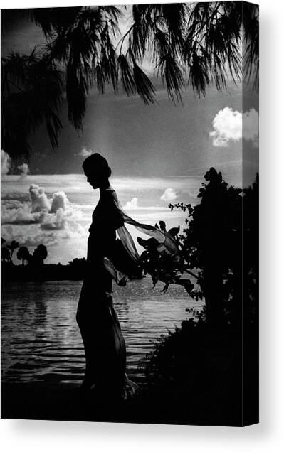 Mrs Allan A Ryan Jr At Palm Beach Canvas Art Print by Toni Frissell
