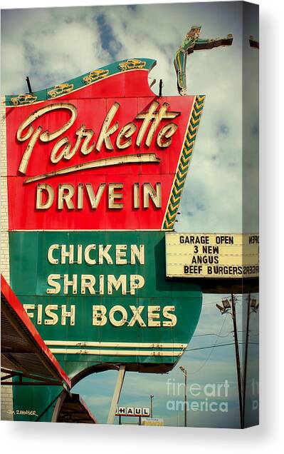 Retro Drive-In Sign Canvas Print
